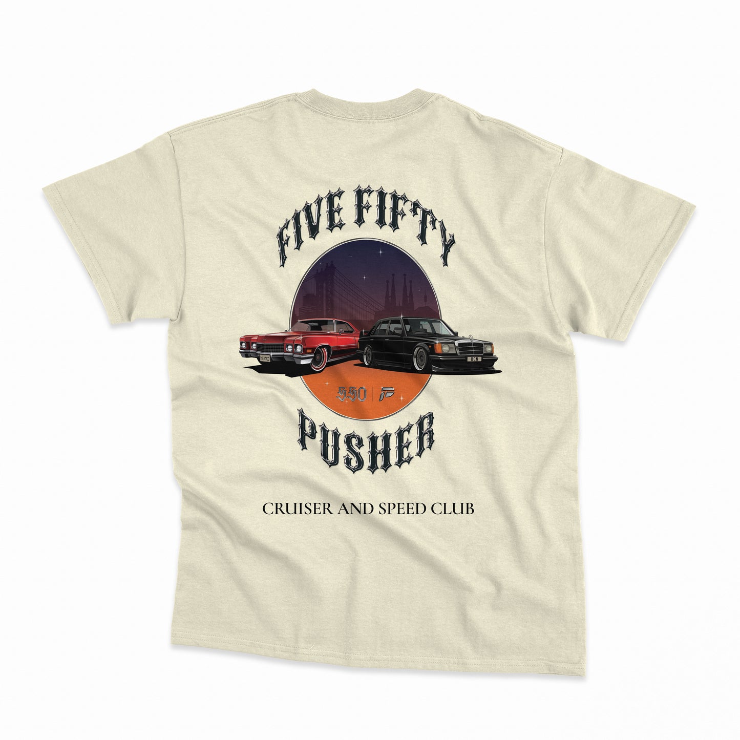 550 x Pusher Bearings -Cruiser and Speed Club Tee -Cream